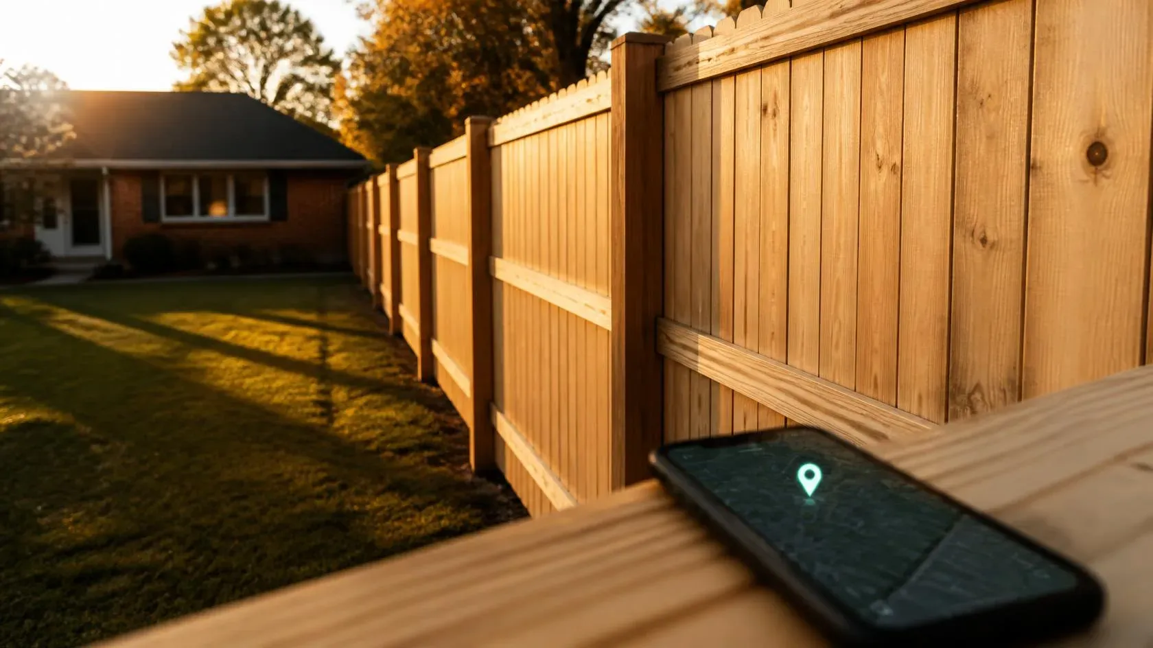Cedar privacy fence beside a residential yard