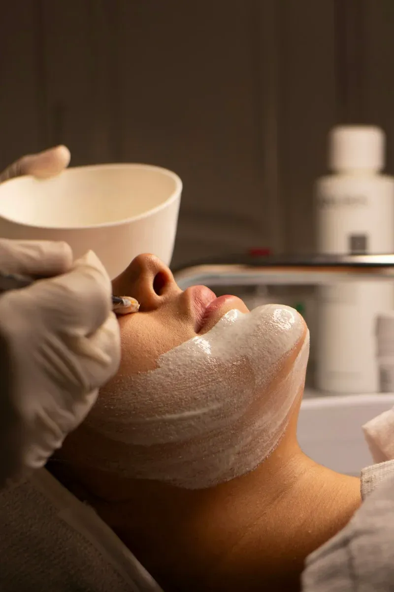 Client receiving a facial treatment
