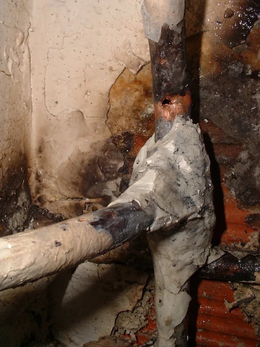 Improvised repair on a plumbing pipe